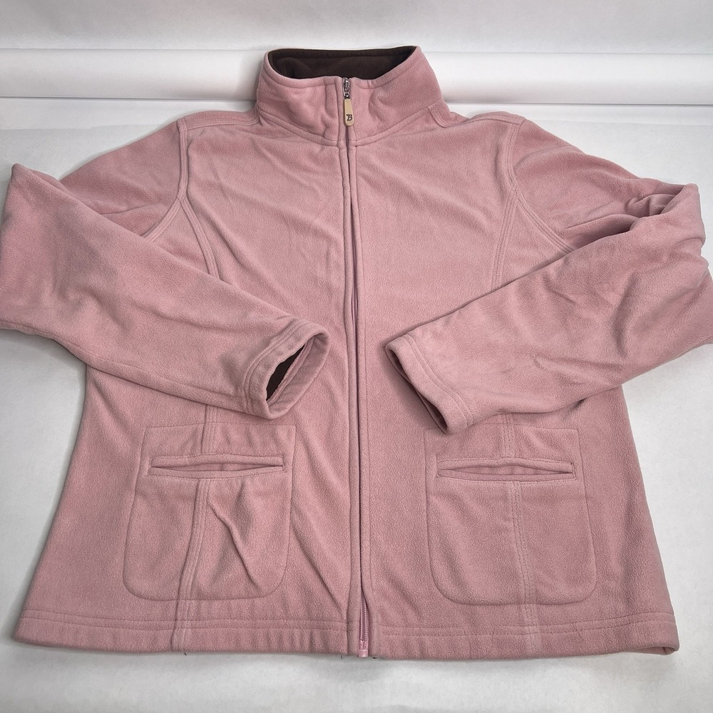 Barrage Collection Women's Dusty Pink Brown Full Zip Fleece Jacket Size L